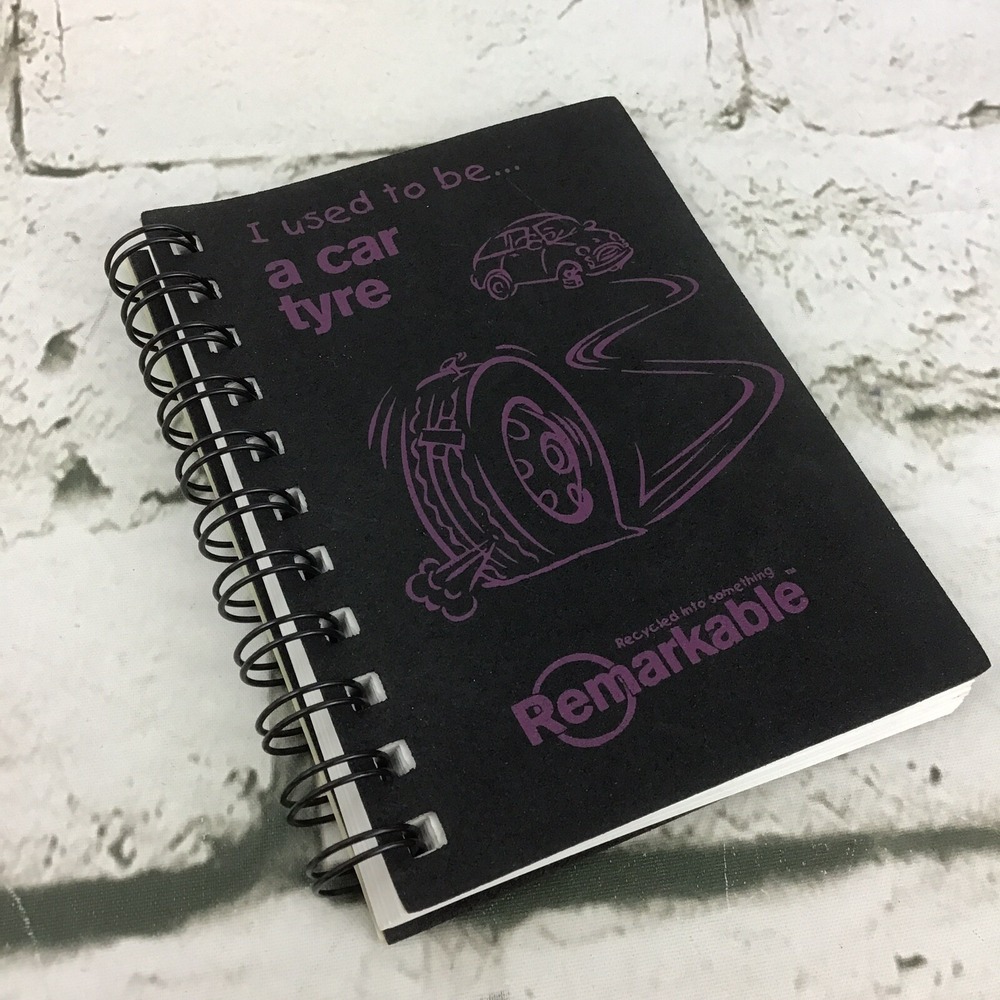 Remarkable 6" Spiral Notebook Recycled‎ Rubber Car Tire Covers Eco Friendly